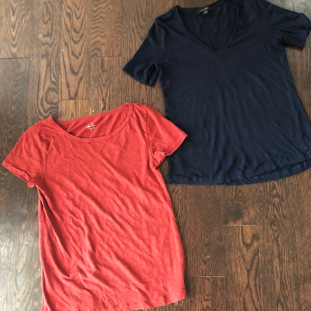 J.Crew Vintage Cotton and Banana Linen tees, S
